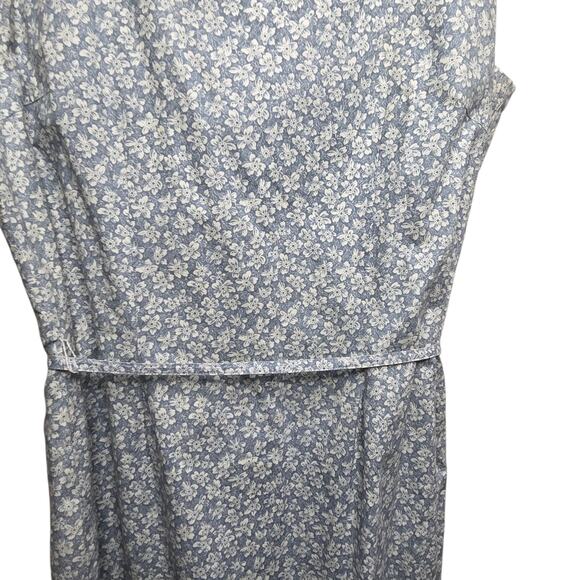 Vintage Casual Corner Women's SZ 8 Blue Floral Lined Sleeveless Fitted Dress - Picture 5 of 11